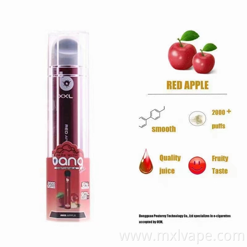 Disposable Pod 2000 Puffs Bang XXL with 24 Flavors Electronic Cigarette